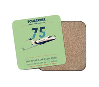 Thumbnail for Bombardier Learjet 75 Liberty design on light green 1 piece coaster