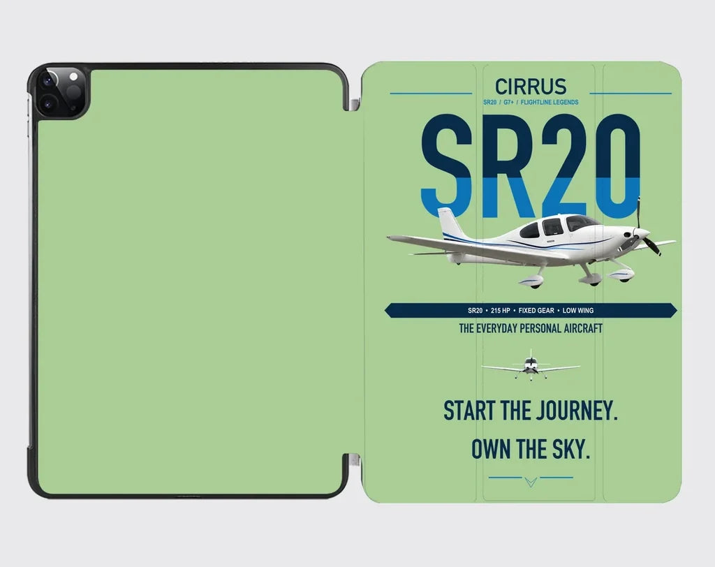 Cirrus SR20 design on light green ipad tablet case