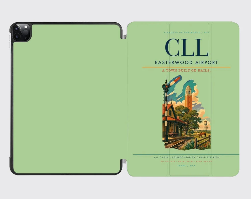 Easterwood Airport (CLL) design on light green ipad tablet case