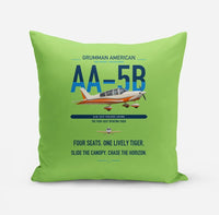 Thumbnail for Grumman American AA-5B Tiger design on light green pillow
