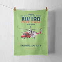 Thumbnail for Leonardo AW189 design on light green towel