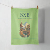 Thumbnail for Strasbourg Airport (SXB) design on light green towel