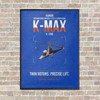 Thumbnail for Kaman K-1200 K-MAX vertical canvas print - framed - blue background