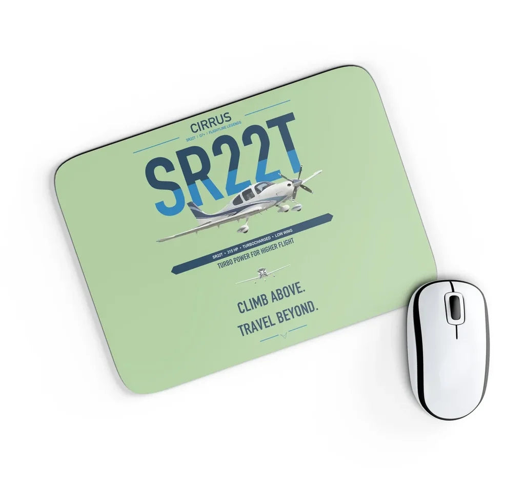 Cirrus SR22T design on light green rectangle mouse pad