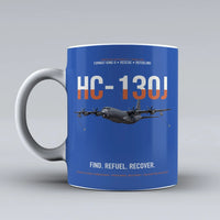 Thumbnail for HC-130J COMBAT KING II design on blue ceramic mug, double-side print