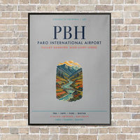 Thumbnail for Paro International Airport PBH vertical canvas print - framed - light gray background