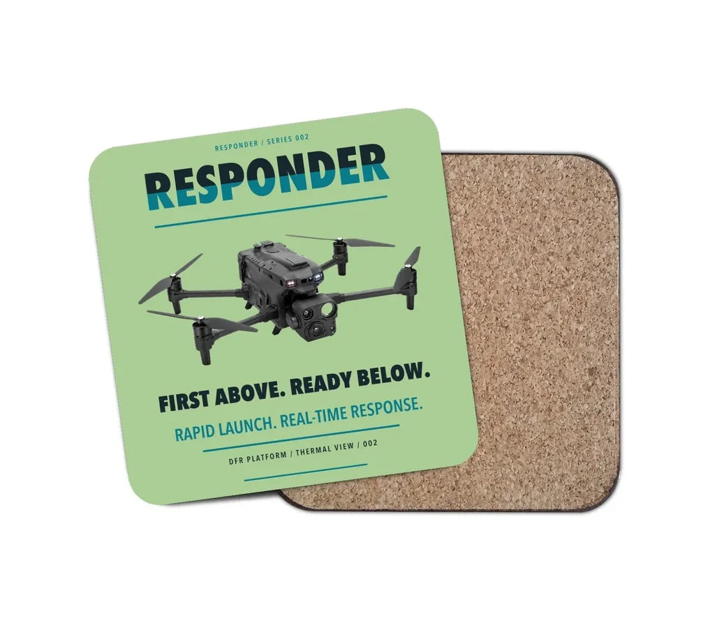 BRINC Responder design on light green 1 piece coaster