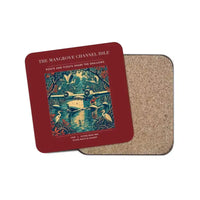 Thumbnail for The Mangrove Channel Idle - Designed Coasters design on dark red 1-piece