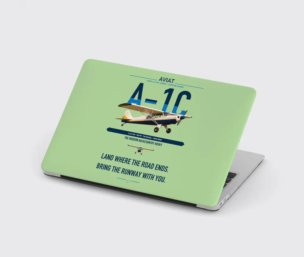 Aviat Husky A-1C-180 design on light green MacBook case