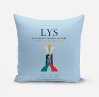Thumbnail for Lyon-Saint Exupéry Airport (LYS) design on light blue pillow
