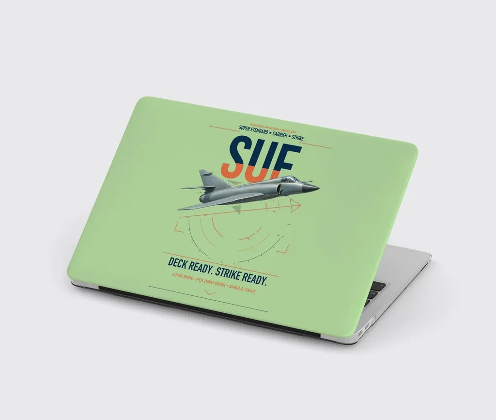 Dassault Super Étendard design on light green MacBook case