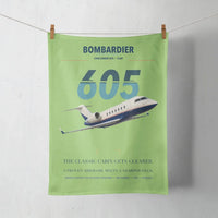 Thumbnail for Bombardier Challenger 605 design on light green towel