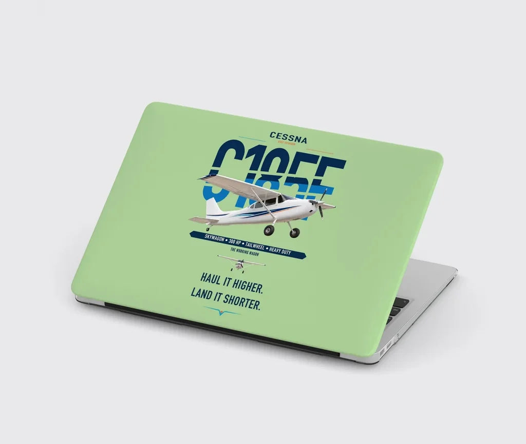Cessna A185F Skywagon design on light green MacBook case