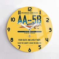Thumbnail for Grumman American AA-5B Tiger design on yellow no frame wall clock