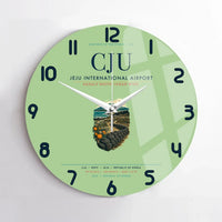 Thumbnail for Jeju International Airport (CJU) design on light green no frame wall clock