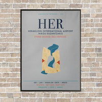 Thumbnail for Heraklion International Airport Nikos Kazantzakis HER vertical canvas print - framed - light gray background