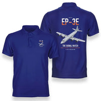 Thumbnail for EP-3E ARIES II design on blue double-side polo t-shirt, double-side print