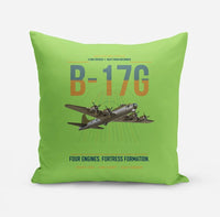 Thumbnail for B-17G Flying Fortress design on light green pillow