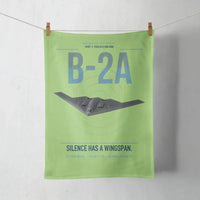 Thumbnail for B-2A Spirit design on light green towel