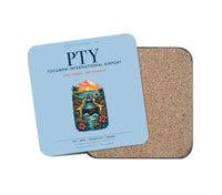 Thumbnail for Panama City Tocumen International Airport (PTY) design on light blue 1 piece coaster