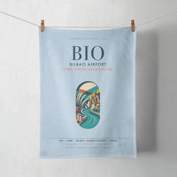 Thumbnail for Bilbao Airport (BIO) design on light blue towel