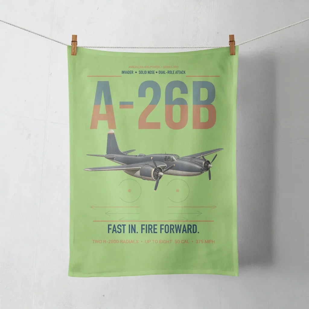A-26B Invader design on light green towel