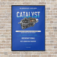 Thumbnail for CATALYST vertical canvas print - framed - blue background