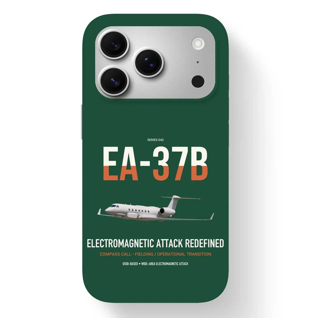 EA-37B Compass Call design on dark green magsafe iphone case, for iPhone 17 Pro