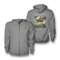 Thumbnail for VINTAGE G4045 - The Weather Flight - Premium Zipped Hoodie design on gray