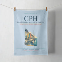 Thumbnail for Copenhagen Airport Kastrup (CPH) design on light blue towel