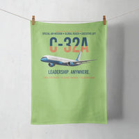 Thumbnail for C-32A Air Force Two Global Reach design on light green towel