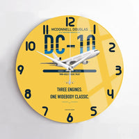 Thumbnail for McDonnell Douglas DC-10 design on yellow no frame wall clock