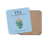 Thumbnail for Tampa International Airport (TPA) design on light blue 1 piece coaster