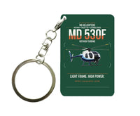 Thumbnail for MD Helicopters MD 530F design on dark green designed key chain, double-side print