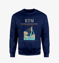 Thumbnail for Rotterdam The Hague Airport (RTM) design on navy blue sweatshirt
