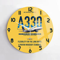 Thumbnail for Airbus A330-200 design on yellow no frame wall clock