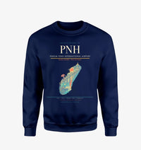 Thumbnail for Phnom Penh International Airport (PNH) design on navy blue sweatshirt