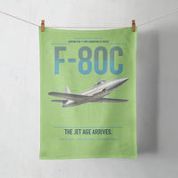 Thumbnail for F-80C Shooting Star design on light green towel