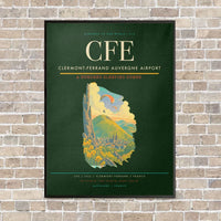 Thumbnail for Clermont-Ferrand Auvergne Airport CFE - Canvas Framed - Dark Green