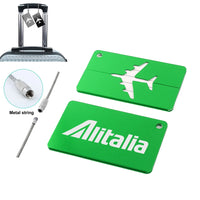 Thumbnail for Alitalia Airlines Aluminum Luggage tag in green