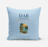 Thumbnail for Daytona Beach International Airport (DAB) design on light blue pillow