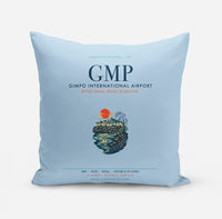 Thumbnail for Gimpo International Airport (GMP) design on light blue pillow