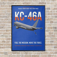 Thumbnail for KC-46A PEGASUS vertical canvas print - framed - blue background