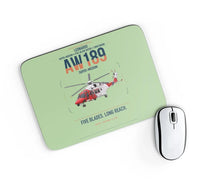 Thumbnail for Leonardo AW189 design on light green rectangle mouse pad