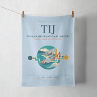 Thumbnail for Tijuana International Airport (TIJ) design on light blue towel