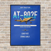Thumbnail for Air Tractor AT-802F vertical canvas print - framed - blue background
