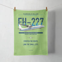Thumbnail for Fairchild Hiller FH-227B design on light green towel