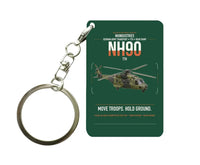Thumbnail for NHIndustries NH90 TTH design on dark green designed key chain, double-side print
