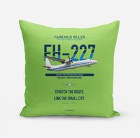 Thumbnail for Fairchild Hiller FH-227B design on light green pillow