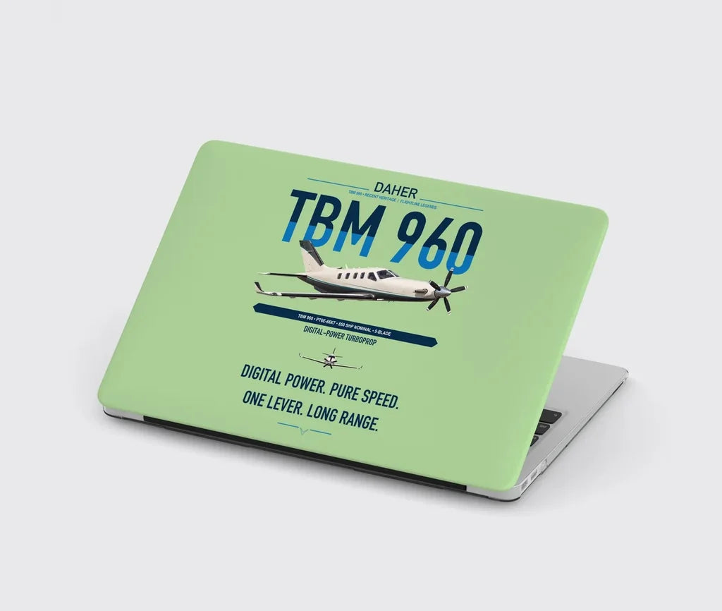Daher TBM 960 design on light green MacBook case